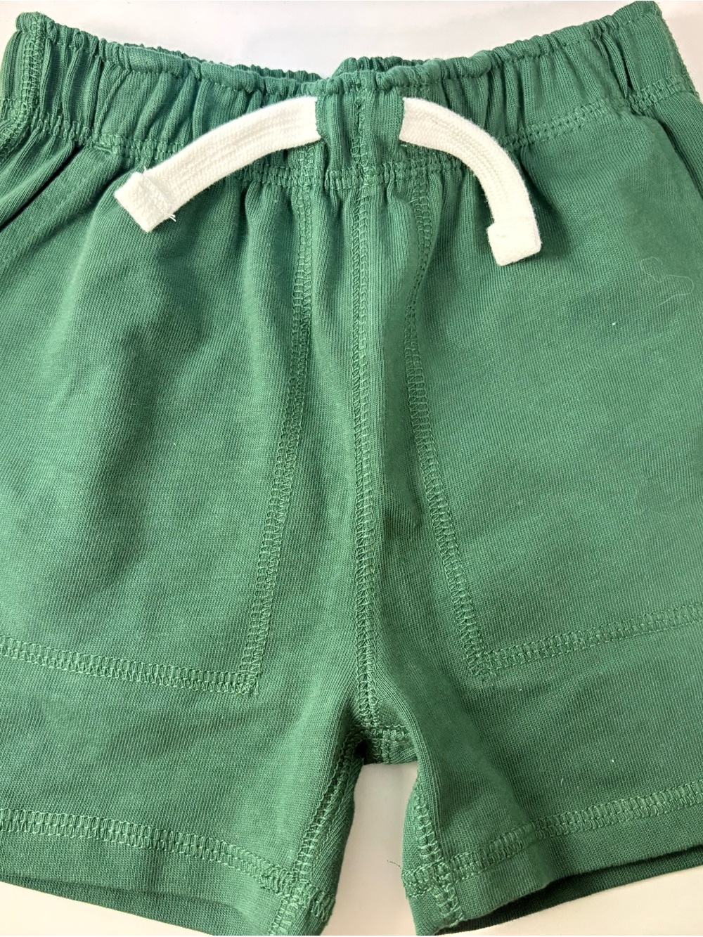 Roots Green Drawstring Kids Shorts with Cream Tie